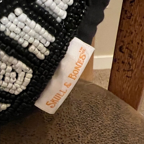 Skull & Bones | Beaded Pumpkin Pillow - Picture 9 of 11